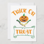 クロスボーンハロウィーンカボチャ顔 招待状 (裏面)