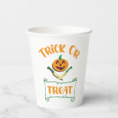 クロスボーンハロウィーンカボチャ顔 紙コップ (裏面)