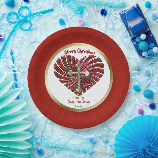 クロスマイクリスマスパーソナライズされた ペーパープレート (パーティー)