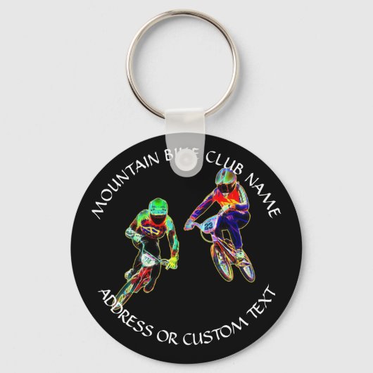 クロスマウンテンバイククラブ自転車ライダーバイクレーサー キーホルダー (正面)