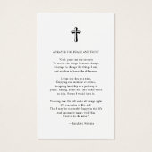 クロスミニマル葬儀記念写真祈りの言葉カード (裏面)