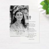 クロスミニマル葬儀記念写真祈りの言葉カード (デスク)