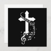 クロスミュージックノートミュージシャン歌手の歌ギフト 招待状 (正面/裏面)