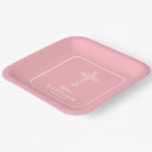 クロスモダンピンクバプテスマ《キリスト教》洗礼式や命名式 ペーパープレート (傾斜あり)