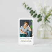 クロスモダンフォト葬儀記念祈りの言葉カード 名刺 (スタンド正面)