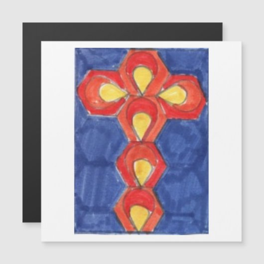 クロスモチーフマグネティックカード マグネット招待状 (正面/裏面)