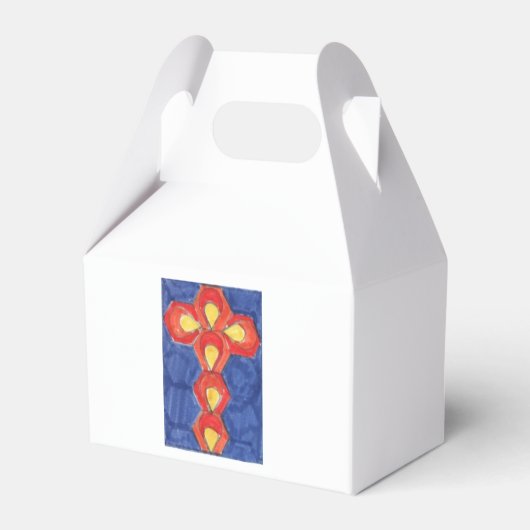 クロスモチーフ切り妻ギフトボックス フェイバーボックス (裏面サイド)