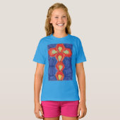 クロスモチーフ子供のスポーツテック競技者ティー Tシャツ (正面フル)