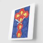 クロスモチーフ正方形の壁時計 スクエア壁時計 (傾斜)