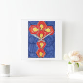 クロスモチーフ正方形の壁時計 スクエア壁時計 (ホーム)