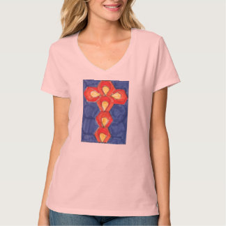 クロスモチーフHanes Nano VネックTシャツ Tシャツ