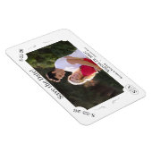 クロスモノグラムの&リングや輪ウェディング日付を保存 マグネット (右側)