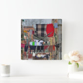 クロスラインズインヴェニスイタリア スクエア壁時計 (ホーム)