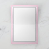 クロスラインピンクグレーの女の子のベビーシャワー サンキューカード (内部)