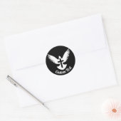 クロスラウンドクラシックステッカー付き鳩 ラウンドシール (封筒)