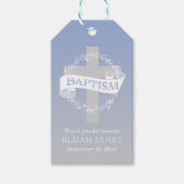 クロスリース |ベリー男の赤ちゃんバプテスマ ギフトタグ (正面)