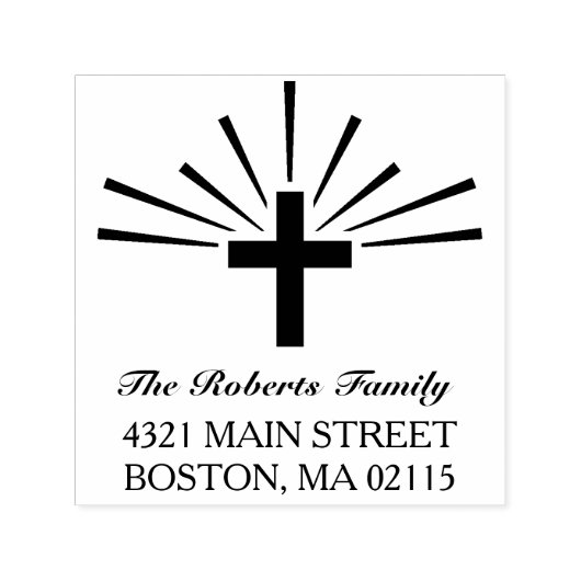 クロスレイ – 名前とアドレス セルフインキングスタンプ (デザイン)