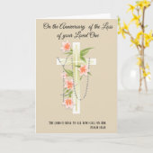 クロスロザリオ花死の記念日の愛する人 カード (黄色い花)