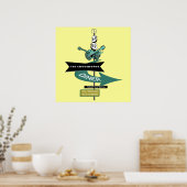 クロスロードヴィンテージダイナーサインのポスター ポスター (キッチン)