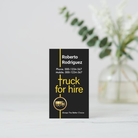 クロスロード用イエロートラック 名刺 (スタンド正面)