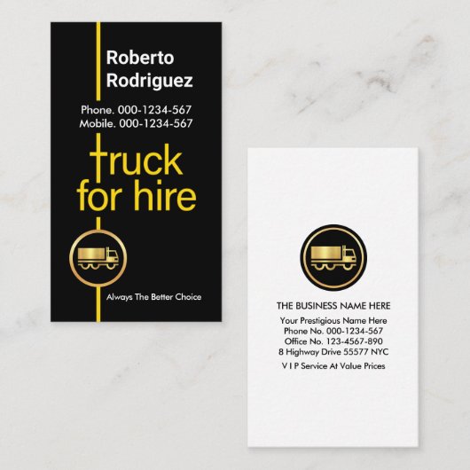 クロスロード用イエロートラック 名刺 (正面/裏面)