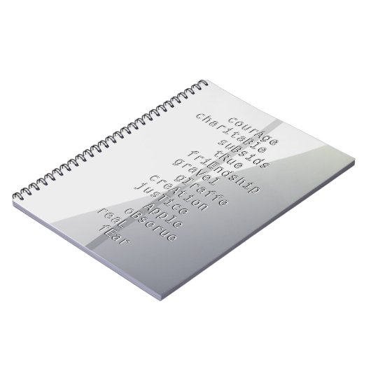 クロスワードで名前やメッセージを作る？ケース・マ ノートブック (左側)