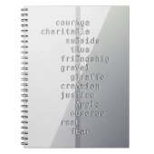 クロスワードで名前やメッセージを作る？ケース・マ ノートブック (正面)