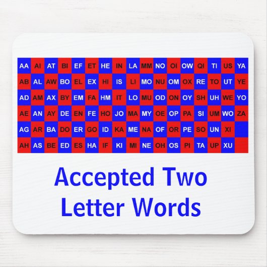 クロスワードとゲームのための2文字の単語アメリカのバー。 マウスパッド (正面)
