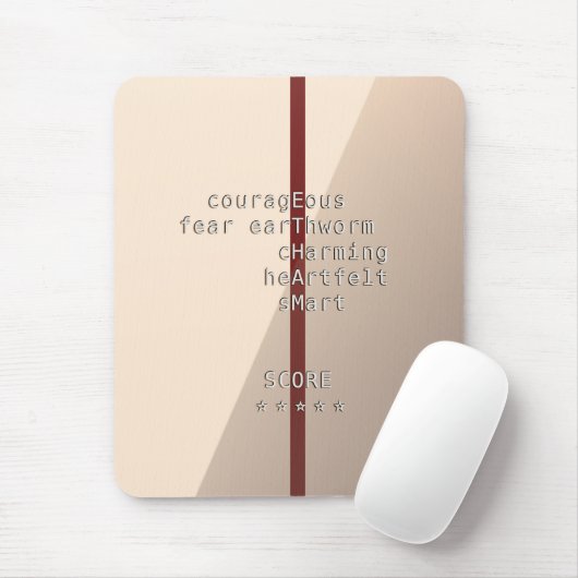 クロスワードとメッセージか名前は？ベージュ越し マウスパッド (マウス)