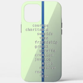 クロスワードの名前かメッセージか？緑の上 iPhone 12 PRO MAX ケース