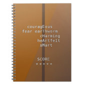 クロスワードの名前かメッセージか？茶色を越えて ノートブック (正面)