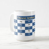 クロスワードまたはワードゲーム用の3文字のJワード コーヒーマグカップ (正面左)