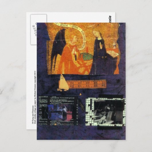 クロスワードパズルとエンジェルポストカード ポストカード (正面/裏面)