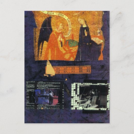 クロスワードパズルとエンジェルポストカード ポストカード (正面)