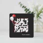 クロスワードパズルとバルーン誕生日パーティー 招待状 (スタンド正面)