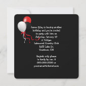 クロスワードパズルとバルーン誕生日パーティー 招待状 (裏面)