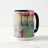 クロスワードパズルの女の子及び鳥のコーヒー・マグ マグカップ (正面右)