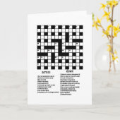 クロスワードパズルの挨拶状 カード (黄色い花)