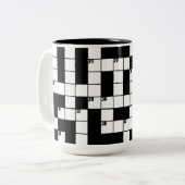 クロスワードパズルグリッドパターンマグ ツートーンマグカップ (正面左)