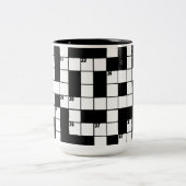 クロスワードパズルグリッドパターンマグ ツートーンマグカップ (中央)