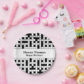 クロスワードパズルテーマ誕生日 ペーパープレート (パーティー)