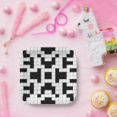 クロスワードパズルデザイン紙プレート ペーパープレート (パーティー)