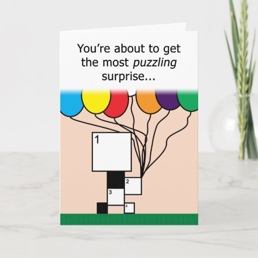 クロスワードパズルハッピーバースデーカード（11x11グリッド） カード (正面)