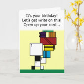 クロスワードパズルハッピーバースデーカード（7x7グリッド） カード (黄色い花)