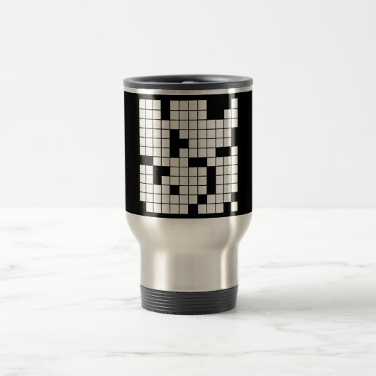 クロスワードパズルパターングラフィックスゲームおもしろいワード トラベルマグ (中央)