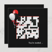 クロスワードパズルパーティー招待状 招待状 (正面/裏面)