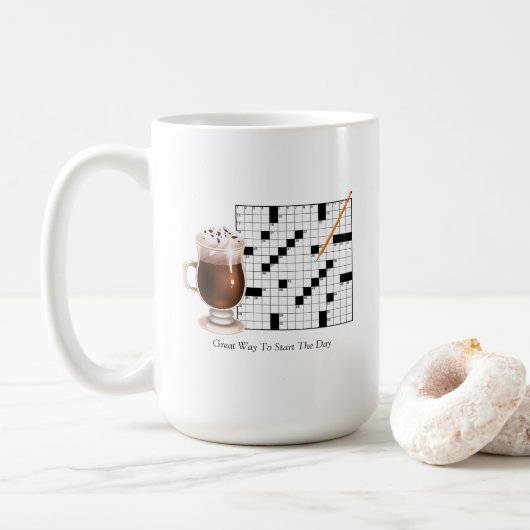 クロスワードパズルマグ コーヒーマグカップ (ドーナツ)