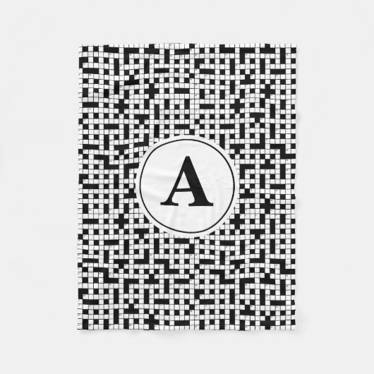 クロスワードパズルモノグラム フリースブランケット (正面)
