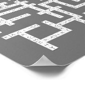 クロスワードパズル不機嫌なユーモア灰色 ポスター (角)