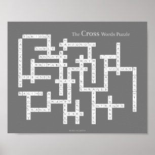 クロスワードパズル不機嫌なユーモア灰色 ポスター